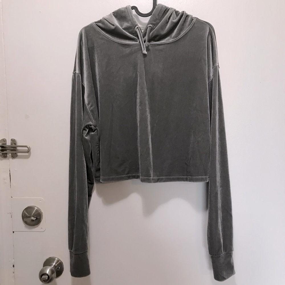 Basik by rd style velvet crop hoodie size Medium